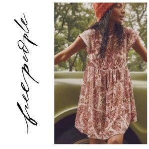 NWT Free People All The Time pink velvet babydoll
minidress L